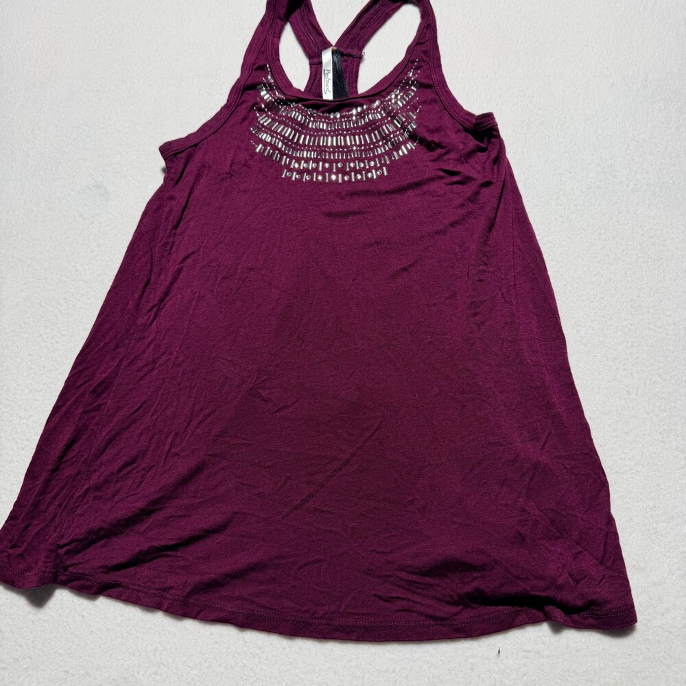 Petrol Small Purple Tank Top Rayon Spandex Racerback Studded
